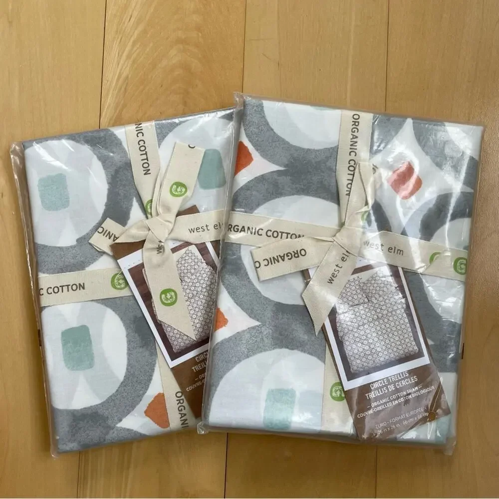 West Elm Euro Shams Set of 2 Circle Trellis Pattern